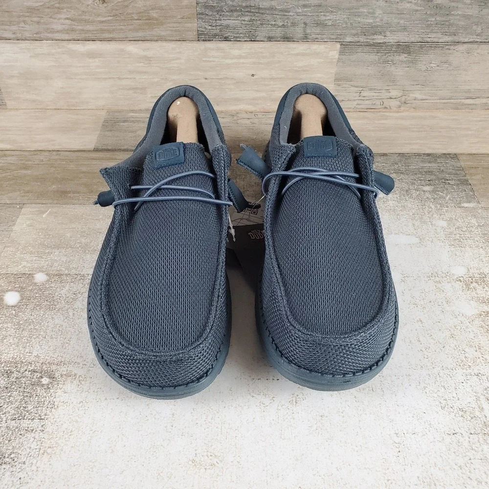 Hey Dude Wally Funk Mono Mens Loafer Shoes Sz 9 Dark Slate Round Toe Slip On